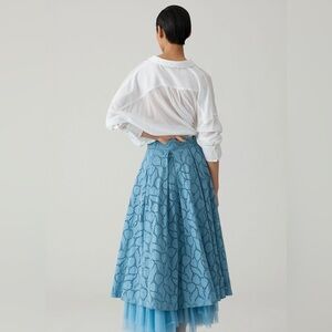 Anthropologie Ruffle Lace Skirt